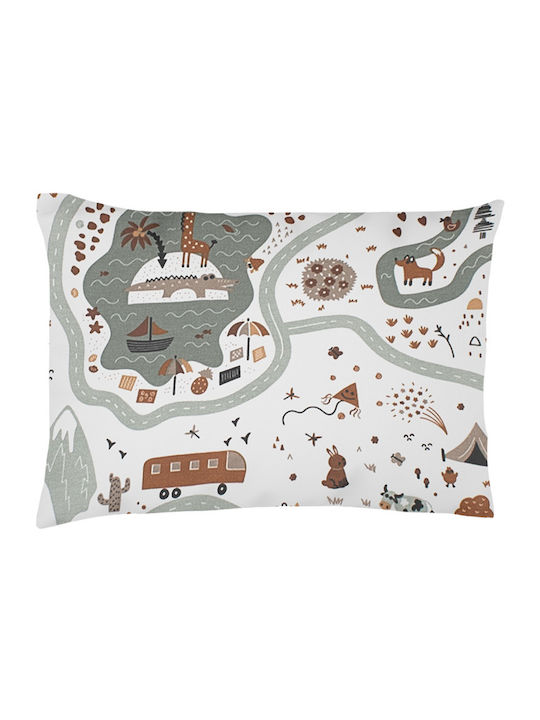 Dimcol Baby Pillowcase White Mint 45x35cm