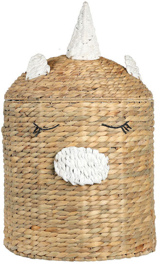 Polihome Children's Storage Basket made of Straw Unicorn Storage Basket 42x42x69cm 1pcs