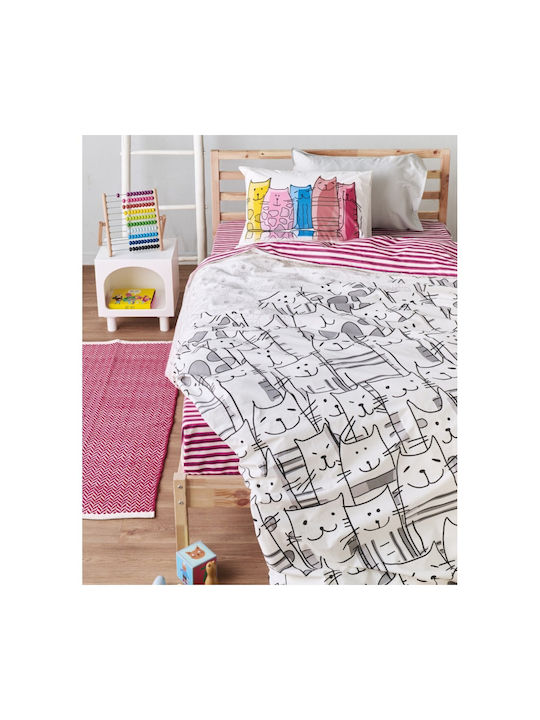 Kentia Zuzu Set Kids Duvet Cover Single with Pillowcase Cotton White 165x245cm