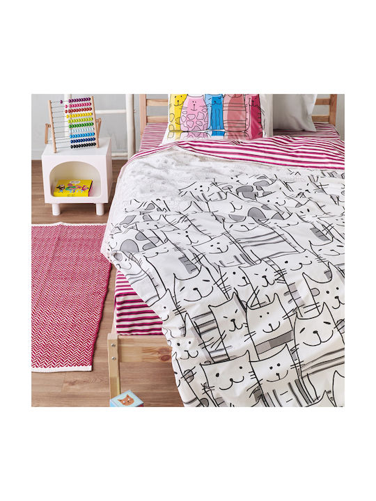 Kentia Zuzu Set Kids Duvet Cover Single with Pillowcase Cotton White 165x245cm