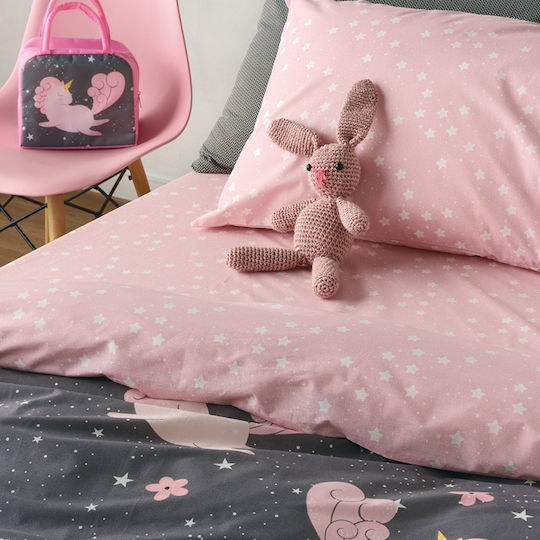 Kentia Nyati Set Kids Duvet Cover Single with Pillowcase Cotton Gray 165x245cm