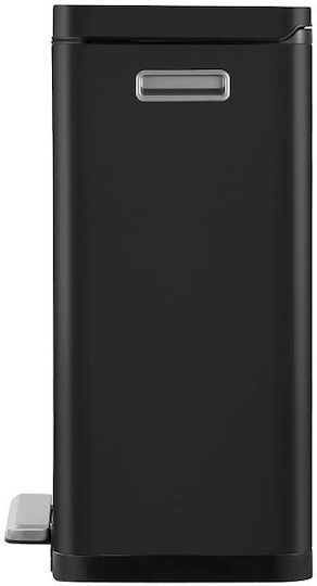 Eko Coș De Gunoi X-Cube VB 936840 Reciclare Din Oțel Inoxidabil Cu Pedală Negru 40lt