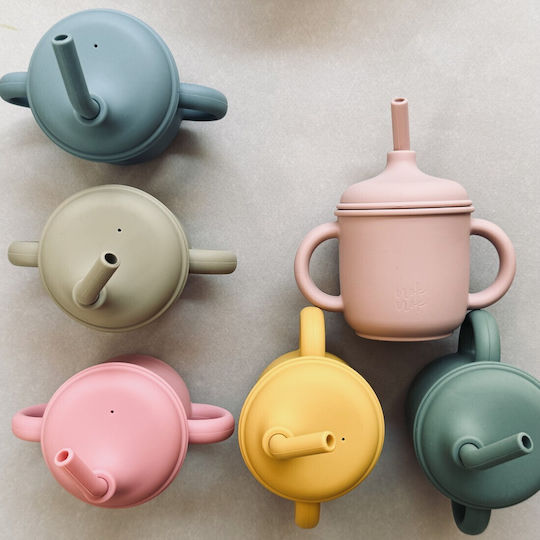 Nok Nok Baby Cup with Handles and Straw Sippy Signature made of Silicone Green 200ml