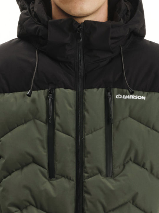 Jacket Puffer Waterproof and Windproof Pine Olive/black