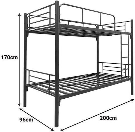 Belit Pat Pentru Copii Cușetă Single Negru Pentru Saltea 90x190cm
