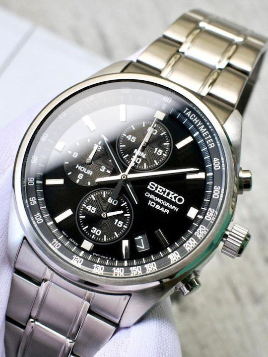 Seiko Conceptual Series Men's Watch 41.5mm Chronograph Battery with Silver Metal Bracelet