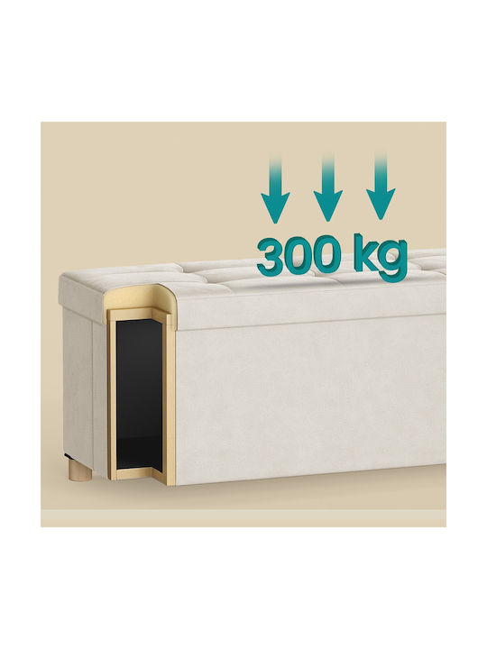 Songmics Stoff-Tabouret Mit Stauraum Beige 110x38x40cm