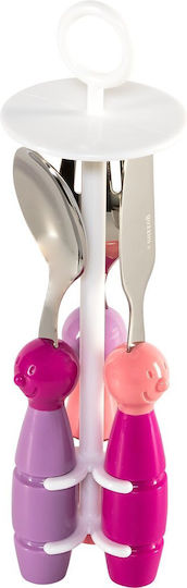 Guzzini Billo Besteckset Edelstahl Rosa 3Stück