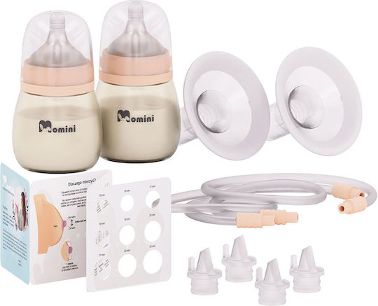 Momini MilkySilky Ηλεκτρικό Διπλό Θήλαστρο Μπαταρίας Χωρίς BPA Ροζ 180ml