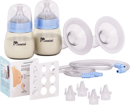 Momini TwinPump Ηλεκτρικό Διπλό Θήλαστρο Μπαταρίας Χωρίς BPA Ροζ 180ml