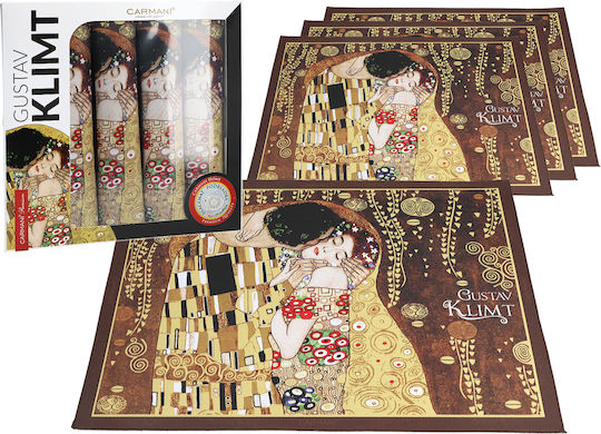 Carmani Σουπλά Υφασμάτινο Καφέ 40x29.5cm 4τμχ