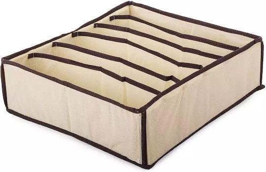 Fabric Drawer Organizer for Underwear / Socks in Beige Color 34x30x10cm 1pcs