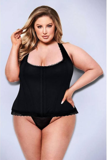 Sexy Black Corset Lace Details Baci Lingerie Bustier Lace Details Queen Size Black