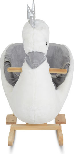 Moni Wooden Rocking Toy Swan for 12+ months with Max Load Capacity 30kg White