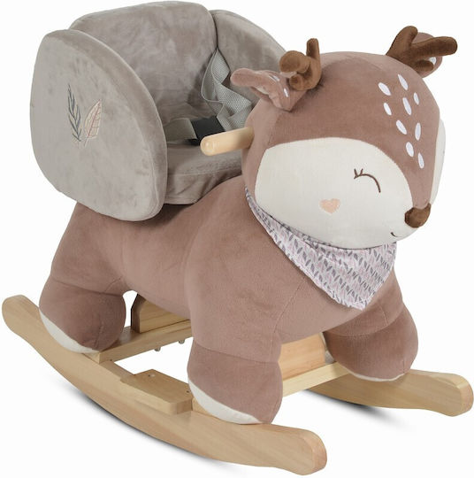 Moni Daphne Wooden Rocking Toy Deer for 12+ months with Max Load Capacity 30kg Brown
