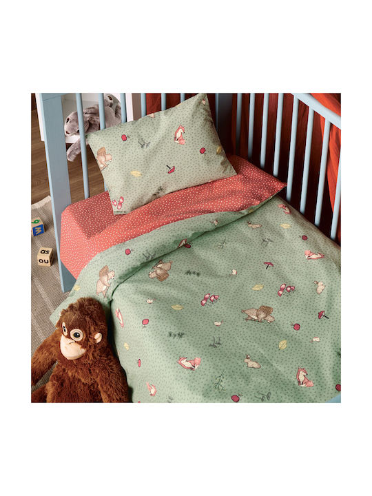 Kentia Baby Duvet Cover Set With Pillowcase Picky Green 100x140cm