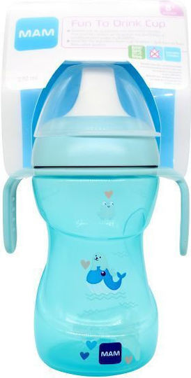 Mam Educational Sippy Cup Plastic with Handles Light Blue Better Together for 8m+m+ 270ml