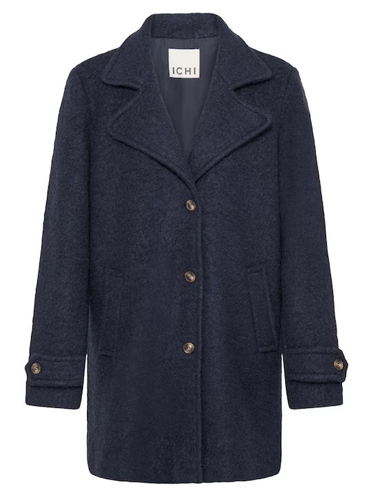 Din lână Femeie Dark Navy Palton
