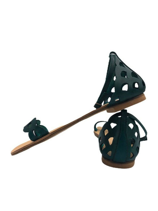 Women's Flat Sandals in Green Color