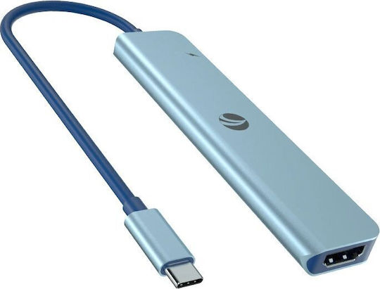 VCOM 7-in-1 USB-C Docking Station with HDMI 4K PD Ethernet Silver