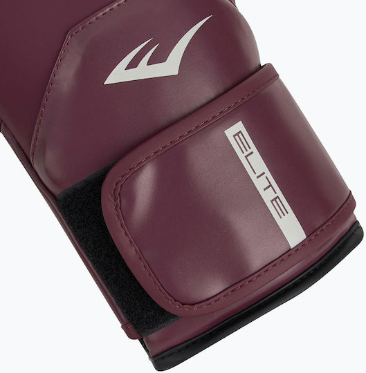 Everlast Elite 2 Boxing Gloves made of Synthetic Leather for Match Purple