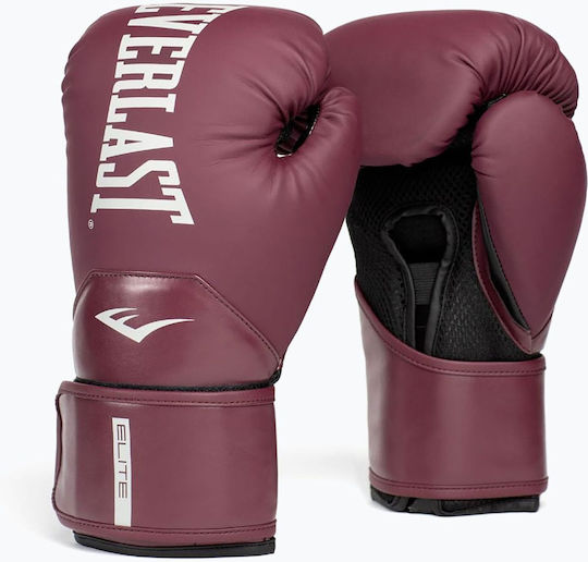 Everlast Elite 2 Boxing Gloves made of Synthetic Leather for Match Purple
