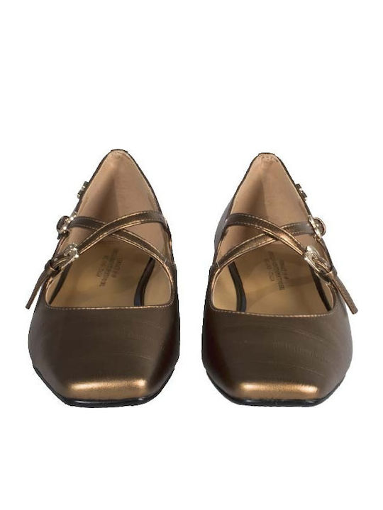 Ballerinas With strap Gold