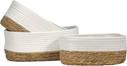 Viosarp Decorative Wicker Basket White 35x23x14cm
