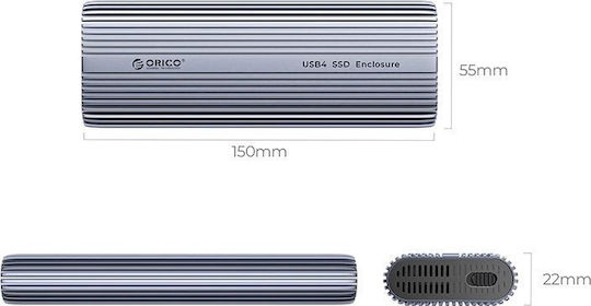 Orico Acom2-u4-gy Box M.2 Ssd External Usb Type-c Gray