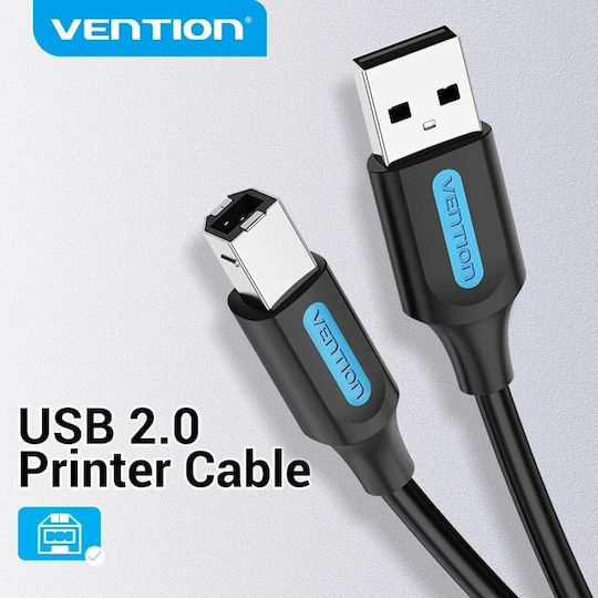 Vention USB 2.0 Cable USB-A male - USB-B male Μαύρο 1m COQBF