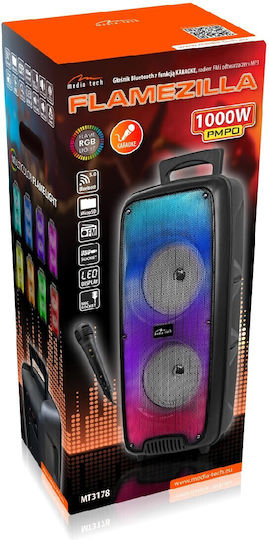 Media-Tech Boxă Karaoke cu Microfon Cu Fir și Efecte de Iluminare Flamezilla MT3178 Negru
