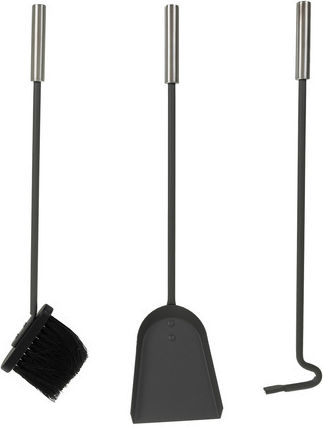 Kaminer Fireplace Tool Set with Bucket Gray