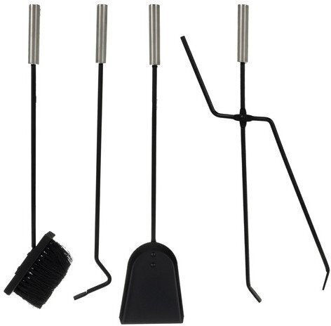 Kaminer Fireplace Tool Set with Bucket Black