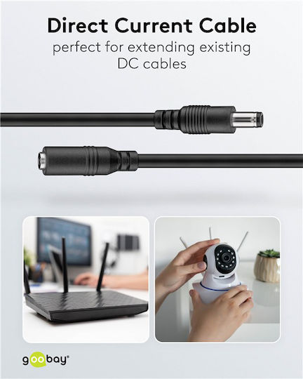 Goobay DC Extension Cable 1.5 m Black 76635