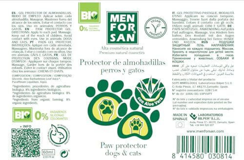 Menforsan Skin-Protective Moisturizing Cream for Dogs and Cats 60 Ml 100% Natural Aloe Vera From Certified Organic Farming