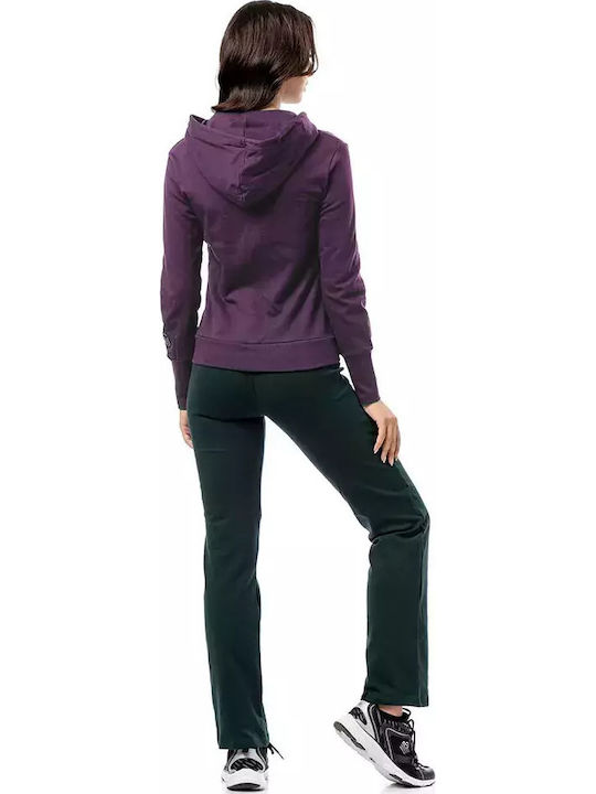 Women's Sweatshirt Jacket Eggplant