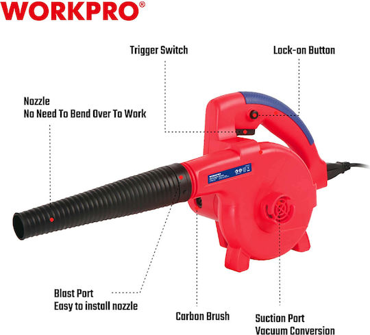 WorkPro Φυσητήρας / Απορροφητήρας Χειρός Ηλεκτρικός 400W