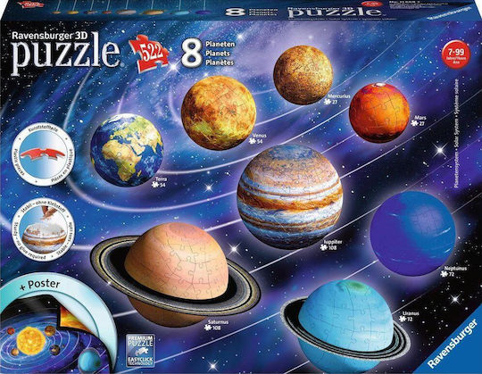 Planetary Solar System Puzzle 3D 522pcs