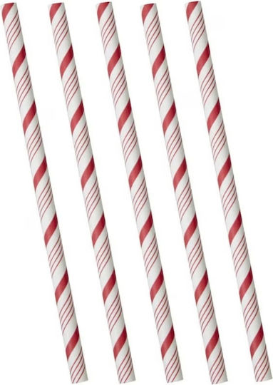 Paper Sticks Straws Red White 30 Pcs Wilton