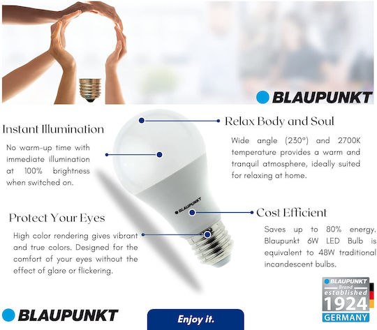 Blaupunkt LED Bulb 6W for Socket E27 Warm White