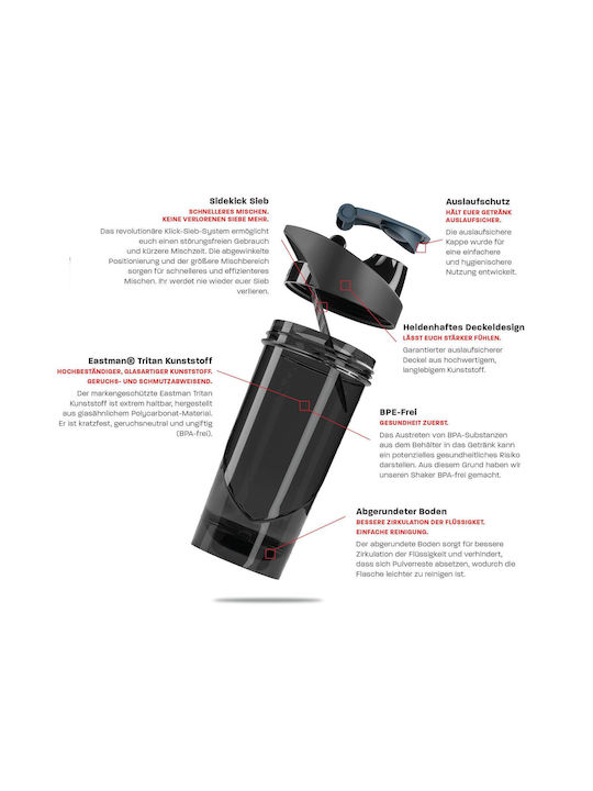 Shieldmixer Hero Pro Shaker Πρωτεΐνης 700ml Πλαστικό Μωβ