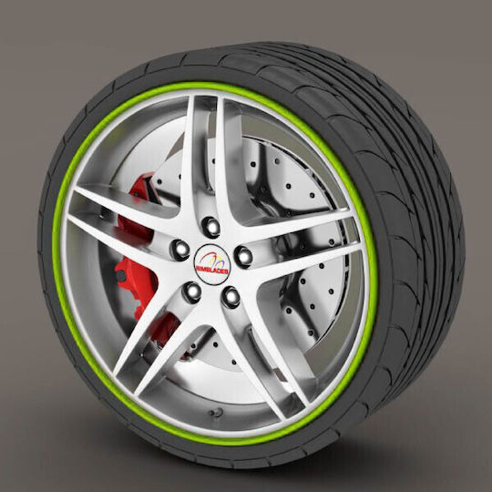 Premium Quality Rim Protection Set 4 Plastic Pieces Green Color
