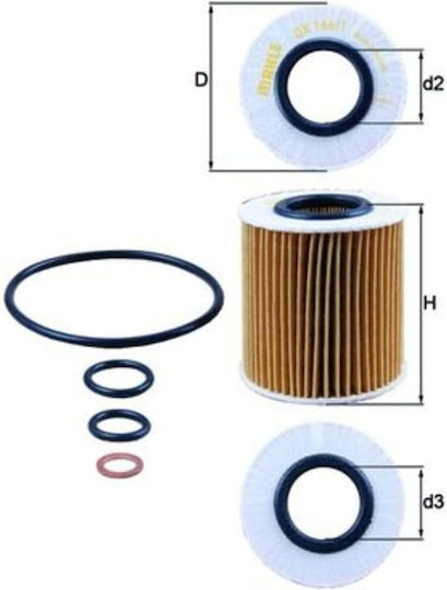 Cartuș Filtru De Ulei Mahle Ox 166/1d 72.5mm Printre Altele Compatibil Bmw 3 E90