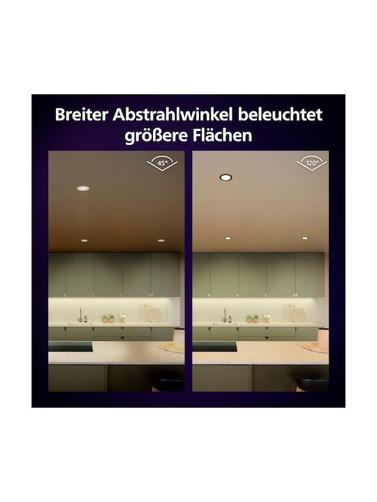 Philips Hue Smart Slim Einbauleuchte Τριπλό Σποτ σε Μαύρο Χρώμα