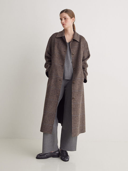 Women's Fabric Trousers with Elastic Regular Fit Grey