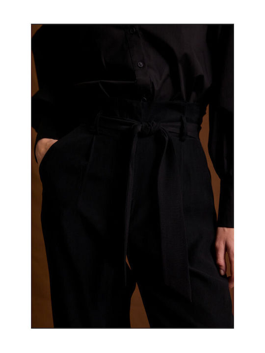Malena Women's Fabric Trousers Black