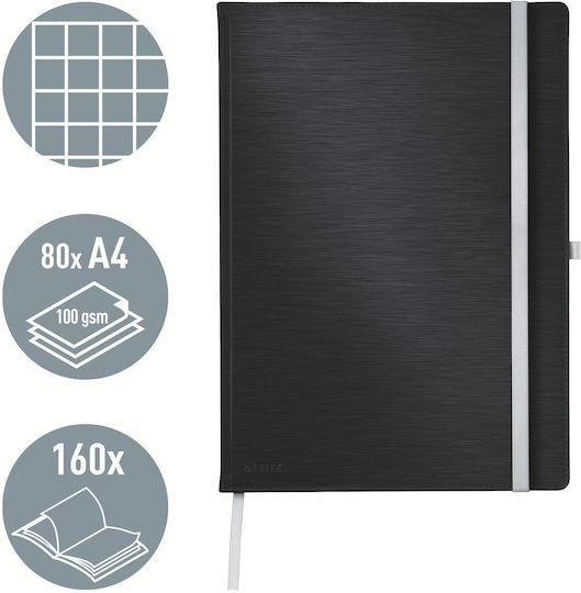 Leitz Notebook 160 Sheets A4 Square Black