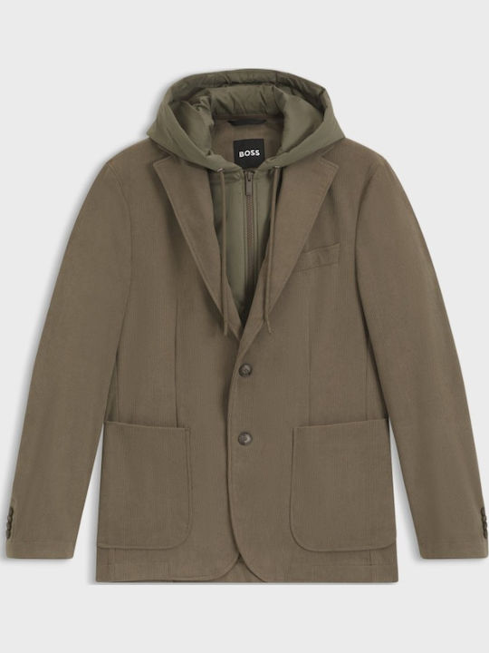 Winter Men’s Suit Jacket with Slim Fit Brown