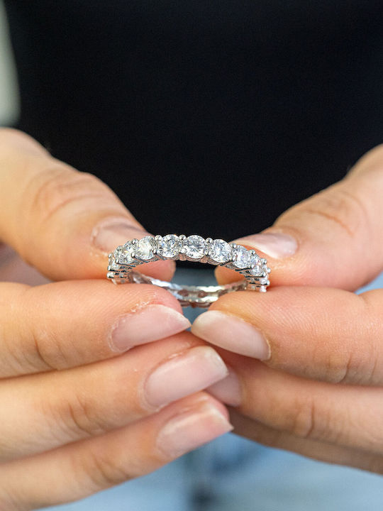 Kiriakos Gofas Ring with Zircon made of Silver