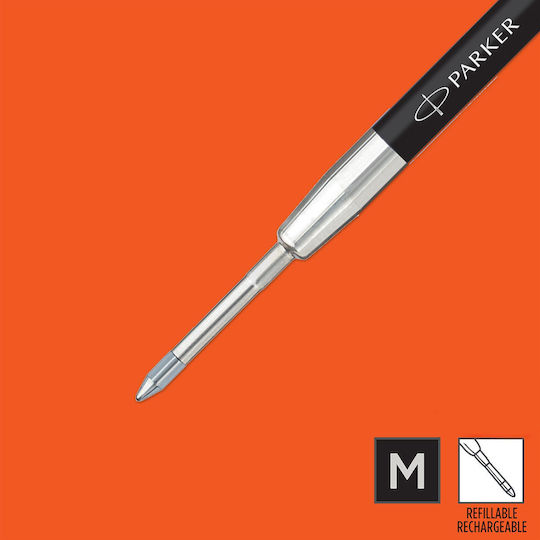 Parker 2 Ανταλλακτικά Μελάνια για Στυλό Medium Μαύρα